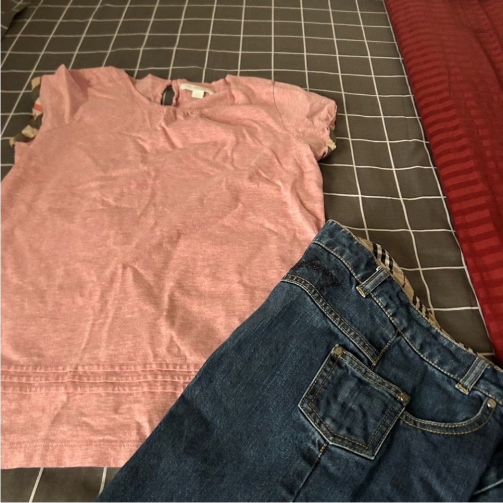 Burberry Pink Short-Sleeve Girls' Tee & pants sz14